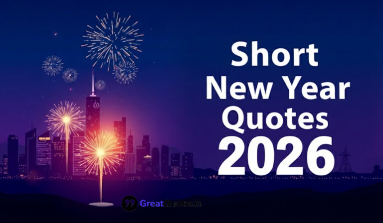Short and powerful inspirational New Year quotes for 2026 written over glowing sparklers.