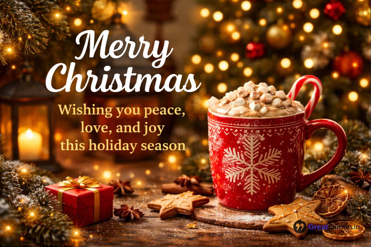 Merry Christmas wishes with decorations