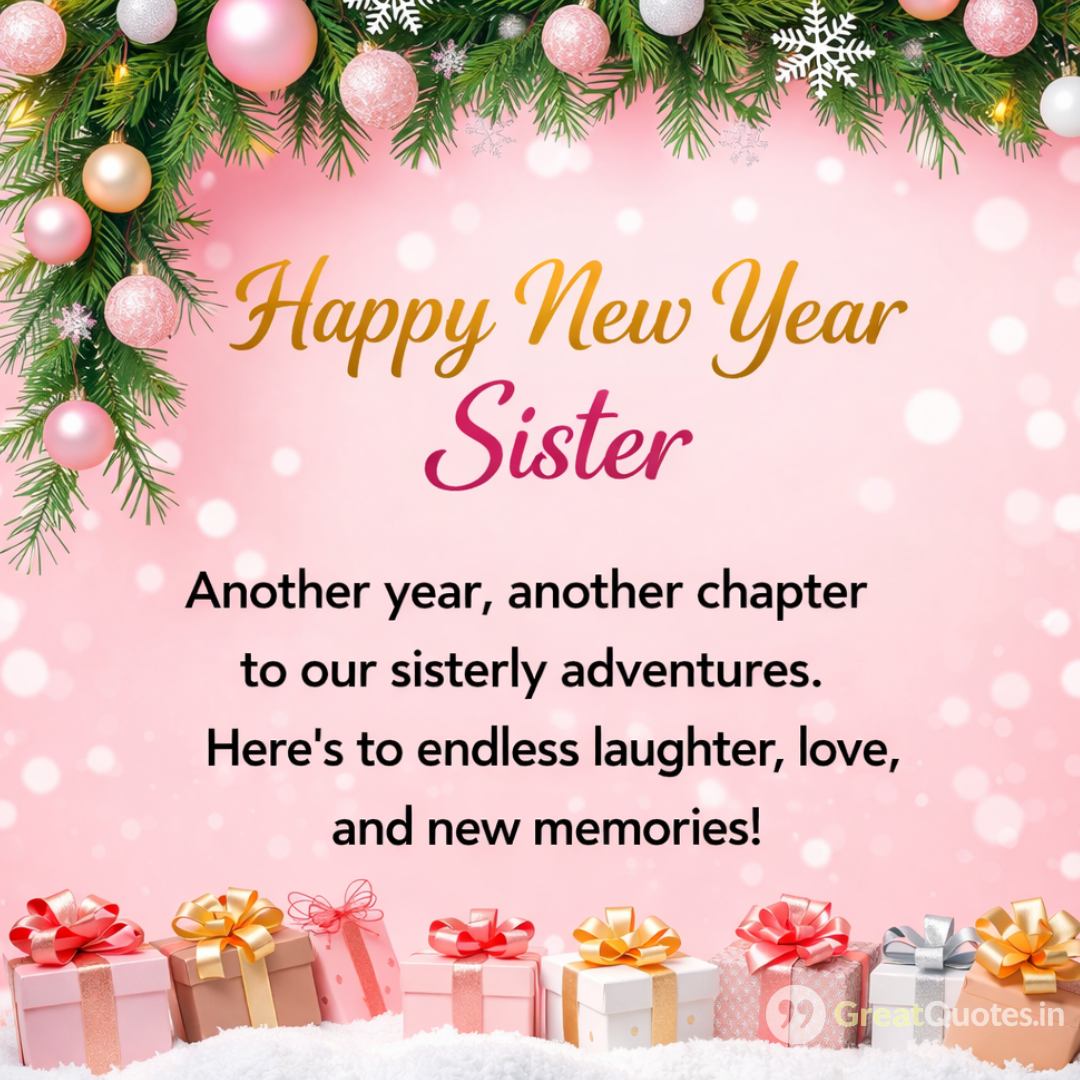 New Year 2026 wishes for sister