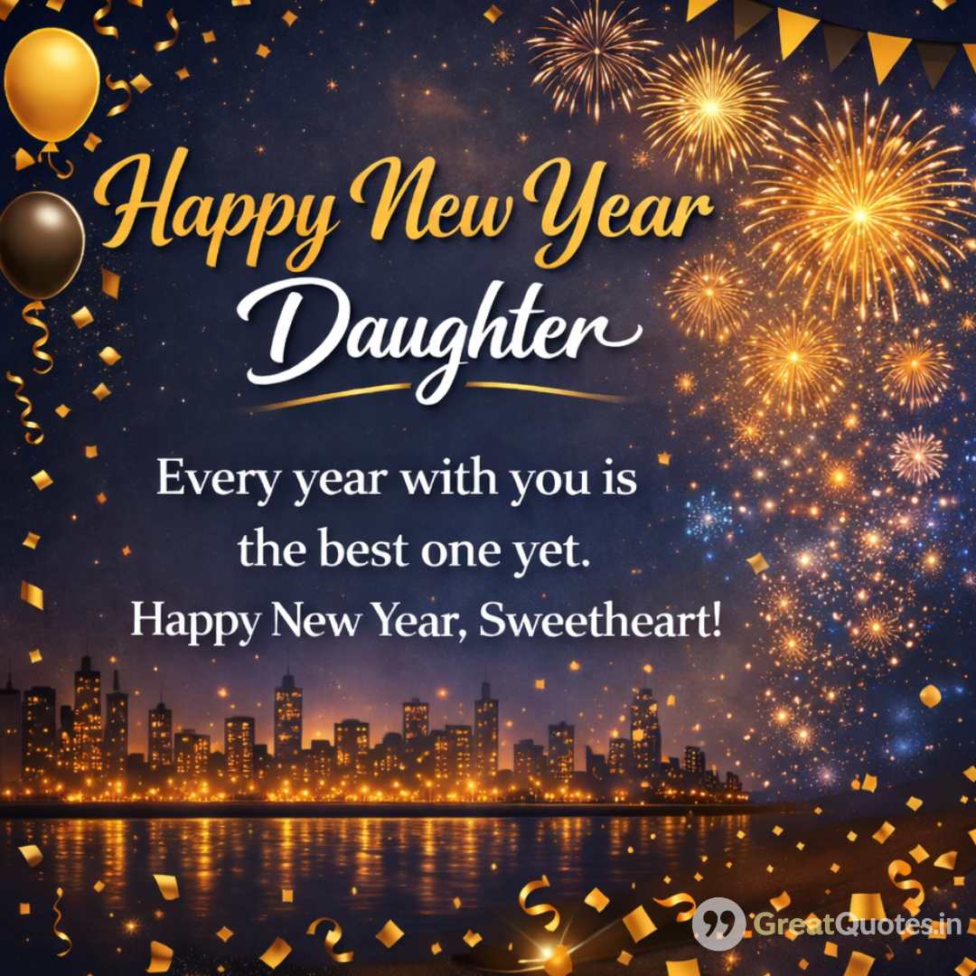 Happy new year wishes for Daughter Images