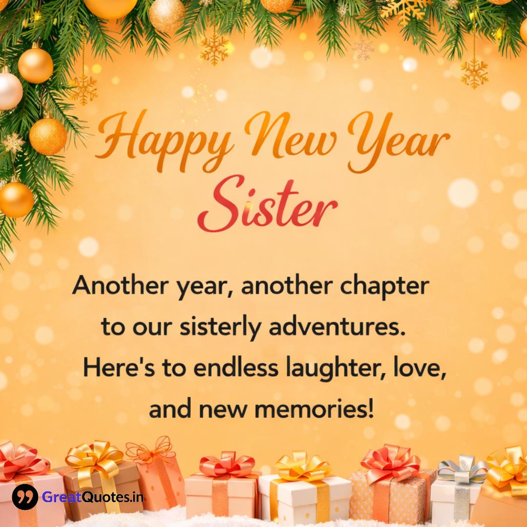 Happy New Year Wishes for Sister